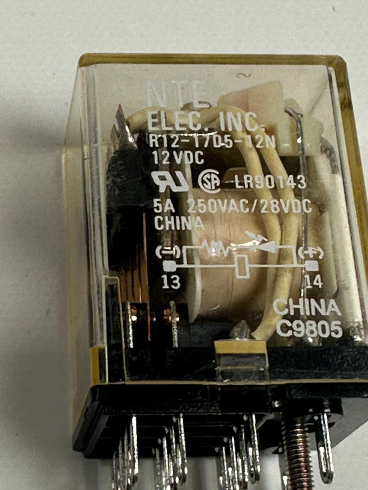 NTE Electric R12-17D5-12N 12VDC Relay 14Pin 5A-250VAC/28VDC - New Fast Ship