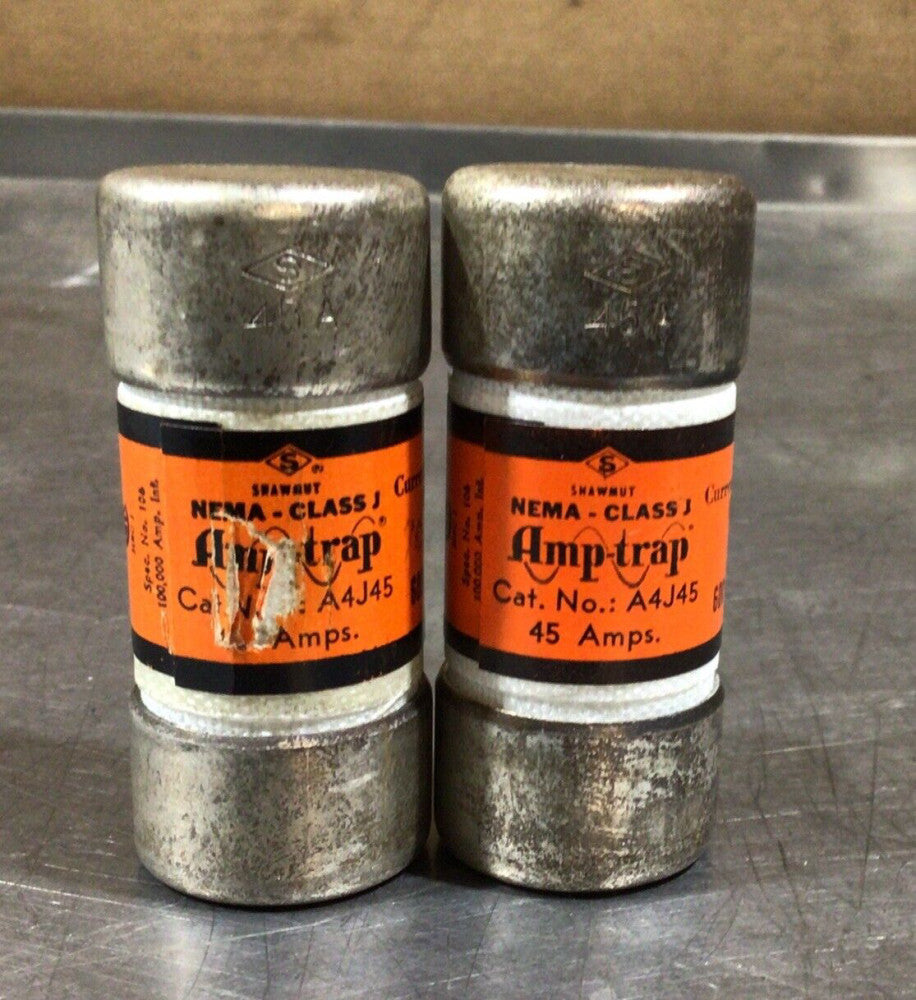 Lot Of 2, Gould Shawmut A4J45 AmpTrap Fuse 45A