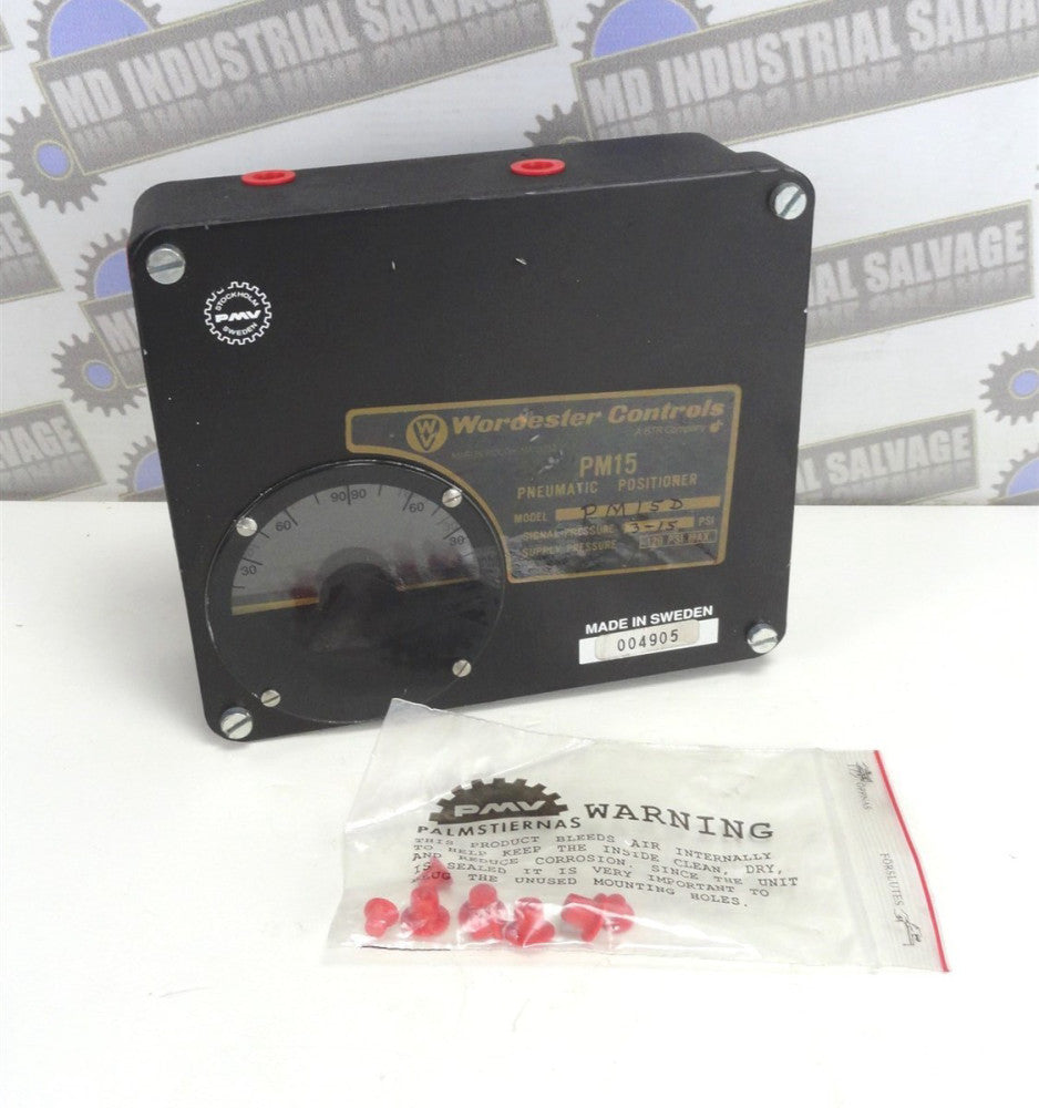 Worcester Controls PM15D Pneumatic Positioner 1/4" NPT, 3-15 PSI Signal (New)