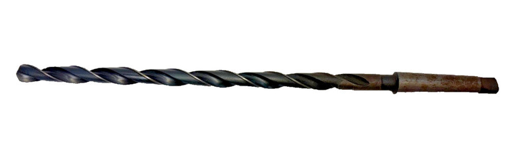 #2 MORSE TAPER SHANK DRILL BIT, SPIRAL 2 FLUTE, OAL 15"