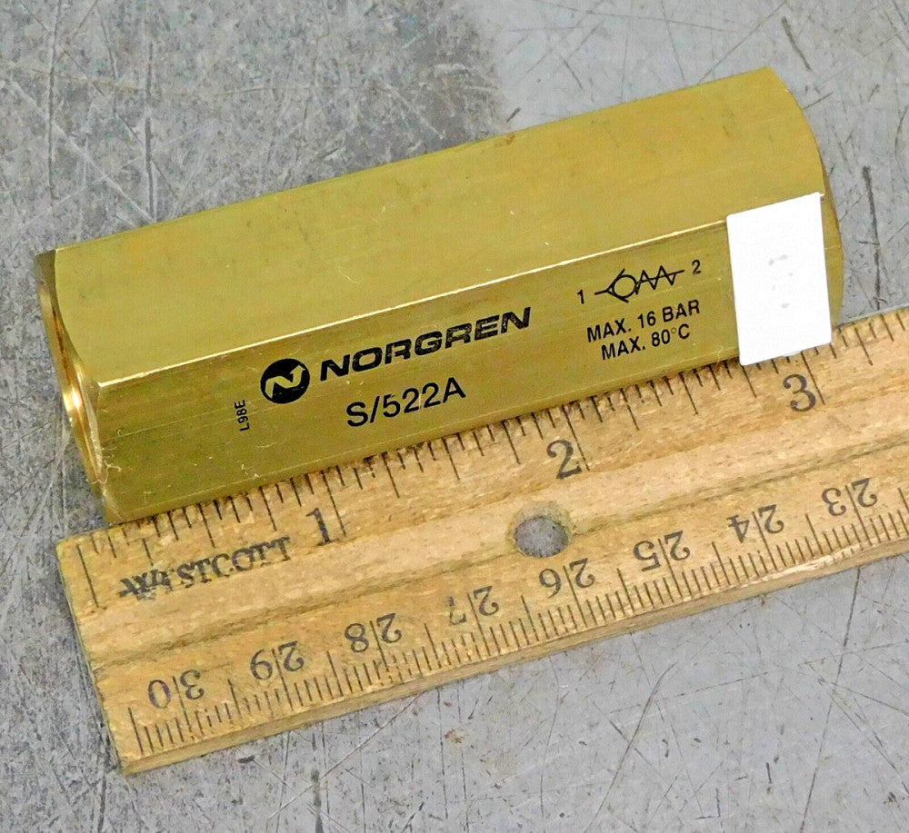 Norgren S/522A Brass Heavy Duty Non-Return Exhaust Valve 1/2" NPT 16 bar 80° C