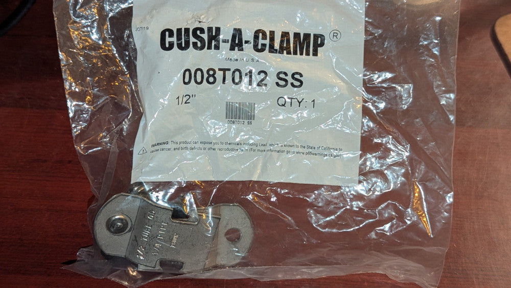 Lot of (18) Cush-A-Clamp 008T012 SS  Cushioned Clamp 1/2" OD New & Sealed