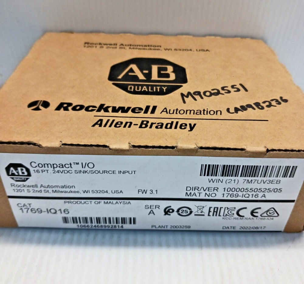 NEW FACTORY SEALED ALLEN BRADLEY 1769-IQ16 SERIES A SINK SOURCE INPUT MODULE