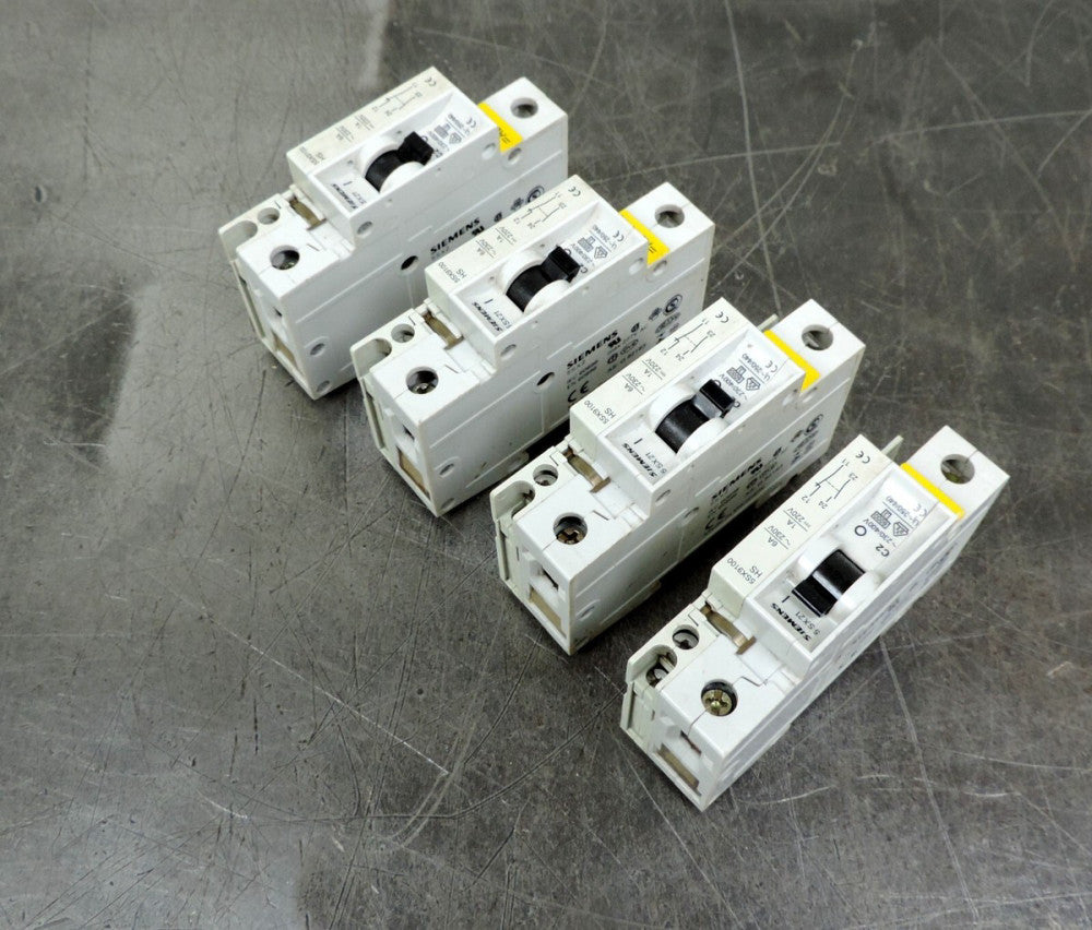 Siemens 5SX21 C2 Circuit Breaker w/ 5SX9100 HS Auxiliary Contact Lot of Four (4)