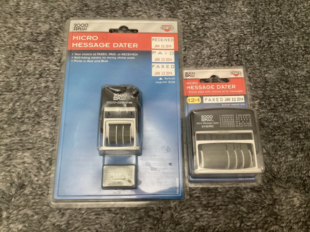 COSCO 2000 plus MICRO Message Dater STAMP - BRAND NEW Lot Of 2