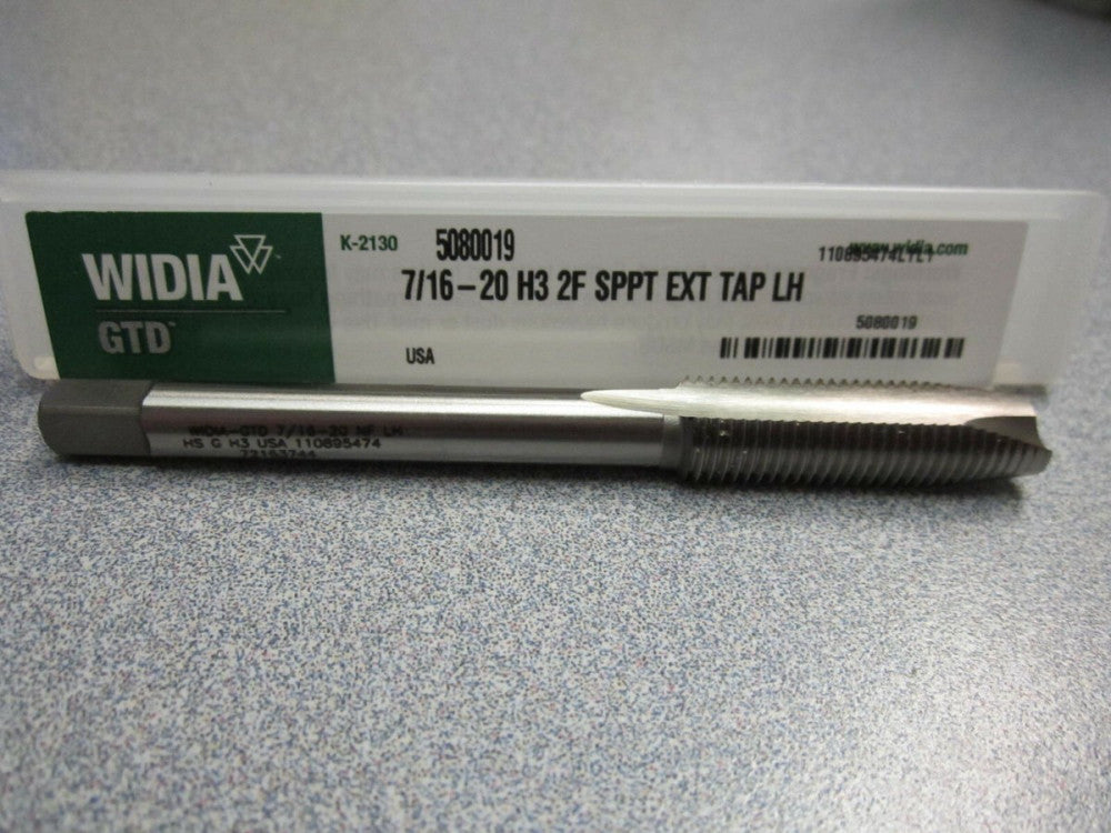 Widia (5080019) LH 7/16"-20 Spiral Point Extension Tap Plug 2F H3 LH