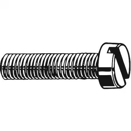 Zoro Select M51120.025.0016 M2.5-0.45 X 16 Mm Slotted Cheese Machine Screw,