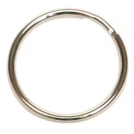 Zoro Select 1F100 Split Key Ring, Gray, Steel, Nickel Plated 25 Pk