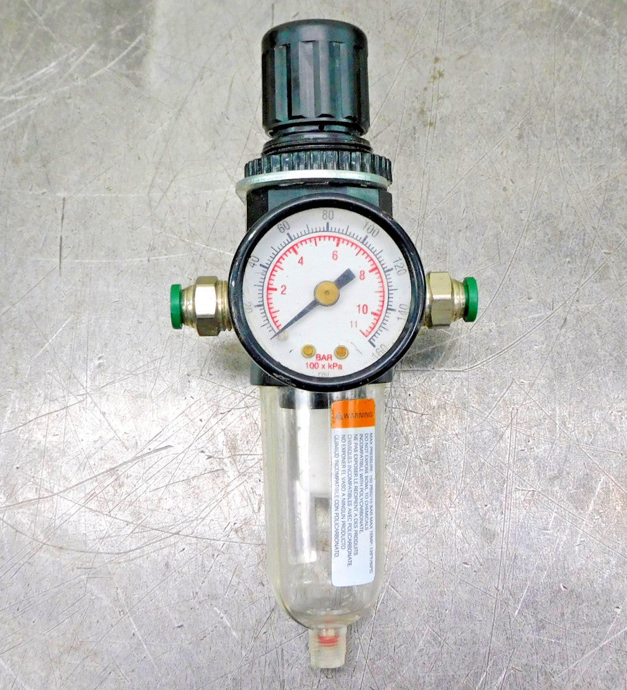 Speedaire 4K76A Miniature Filter Regulator 10 bar w/ Pressure Gauge 1/4" npt