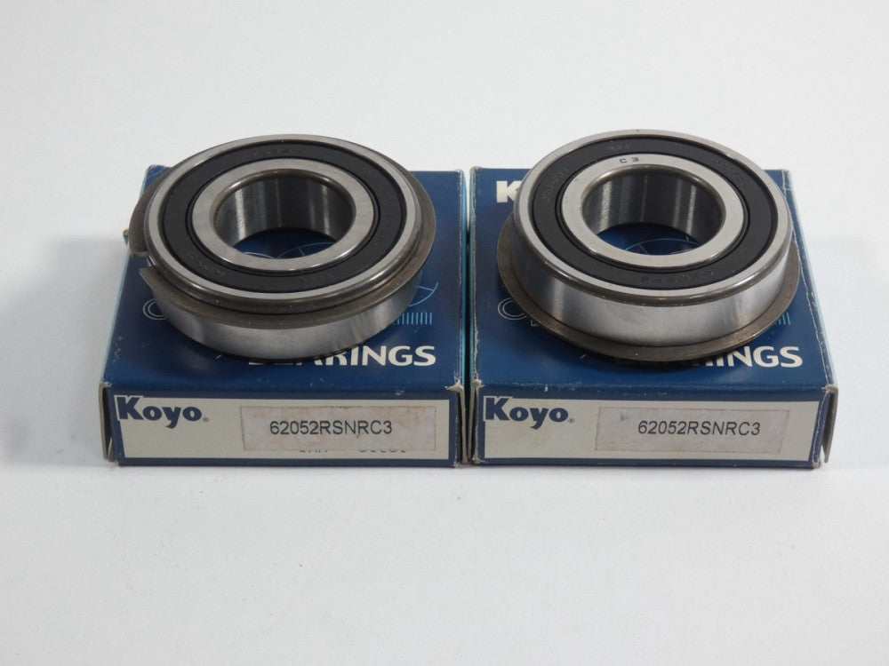 *Lot of 2* Koyo 62052RSNRC3 Ball Bearing With Snap Ring Groove 6205 2RSN RC3 ...