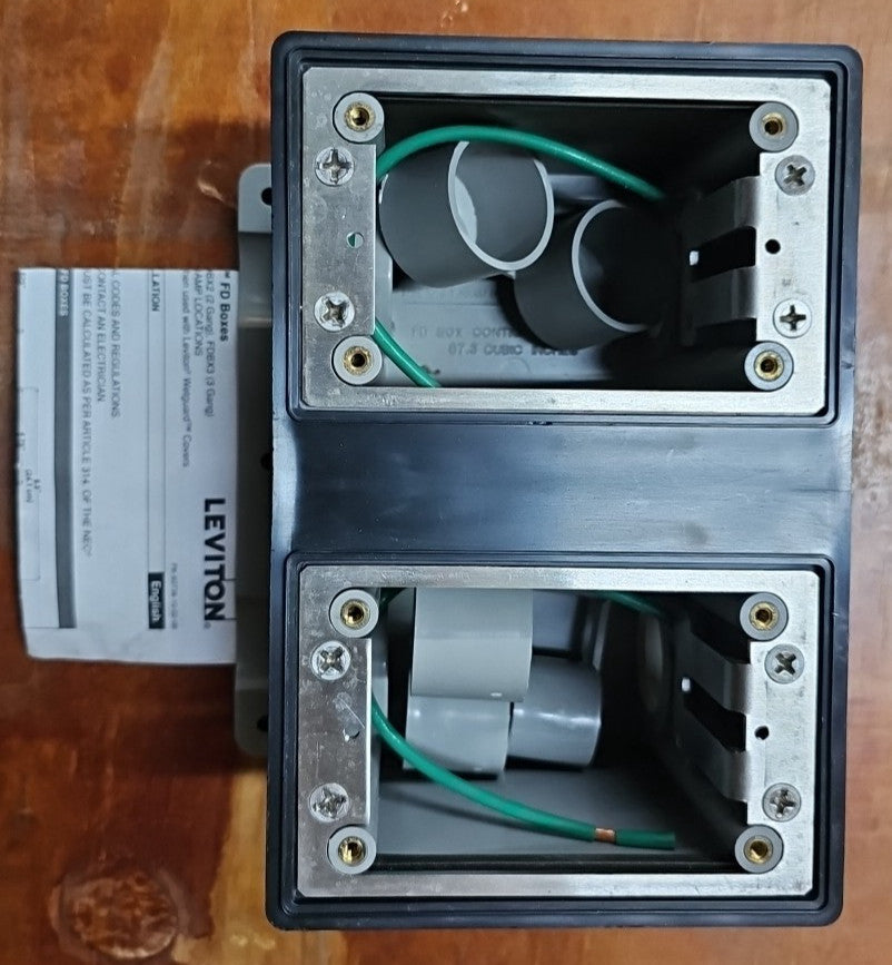 Leviton Wetguard 101  FDBX2-G GY 2-GANG WETGUARD FD BOX