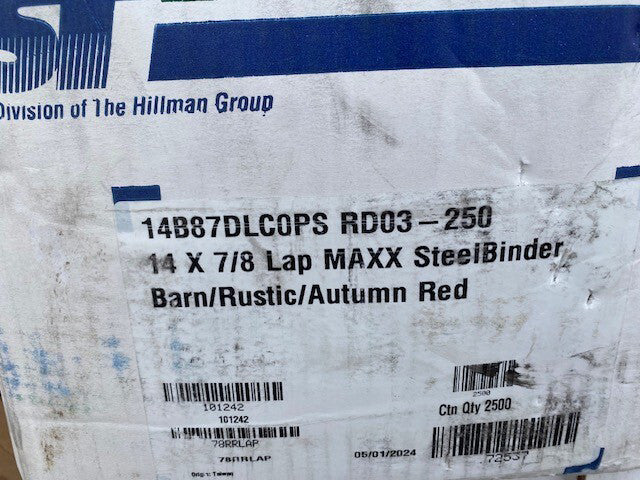 Case of 2,500 #14 X 7/8" Maxx Steelbinder Metal Roofing Stitch Screw- Rustic Red