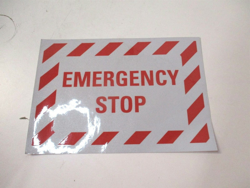 Lyle (U7-1154-RD_10X7) 7" x 10" Emergency Stop Vertical Rectangle Safety Decal