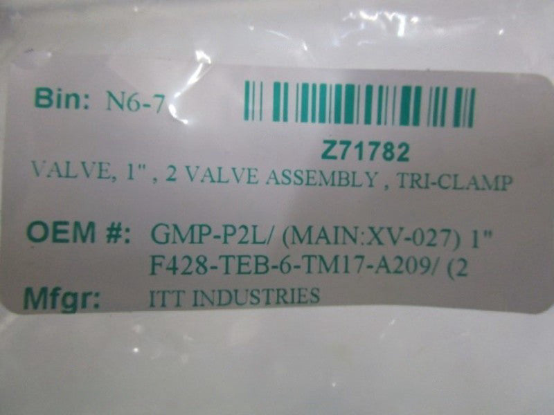 ITT 1" VALVE ASSEMBLY F428-TEB-6-TM17-A209 NSNP