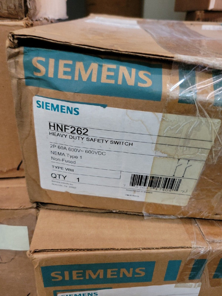 1- SIEMENS HNF262 NON-FUSIBLE HEAVY DUTY SWITCH 60 AMP 2 POLE 600V NEMA 1 ~  NEW