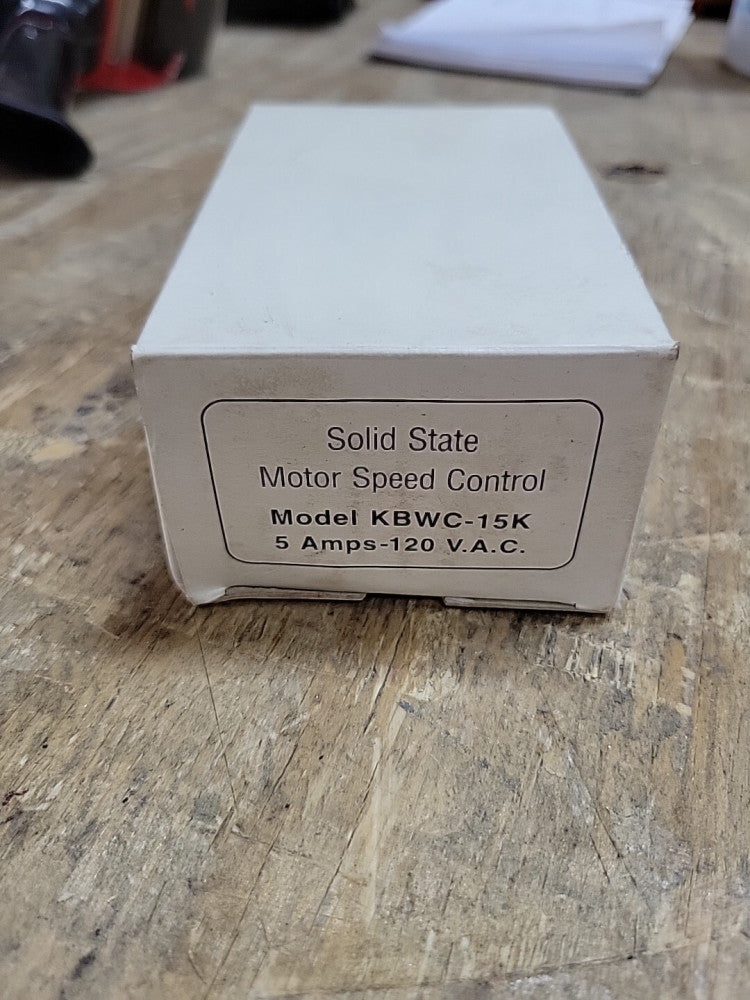 1) New Old Stock Solid State Motor Speed Control Model KBWC-15K 5 Amps 120 Vac