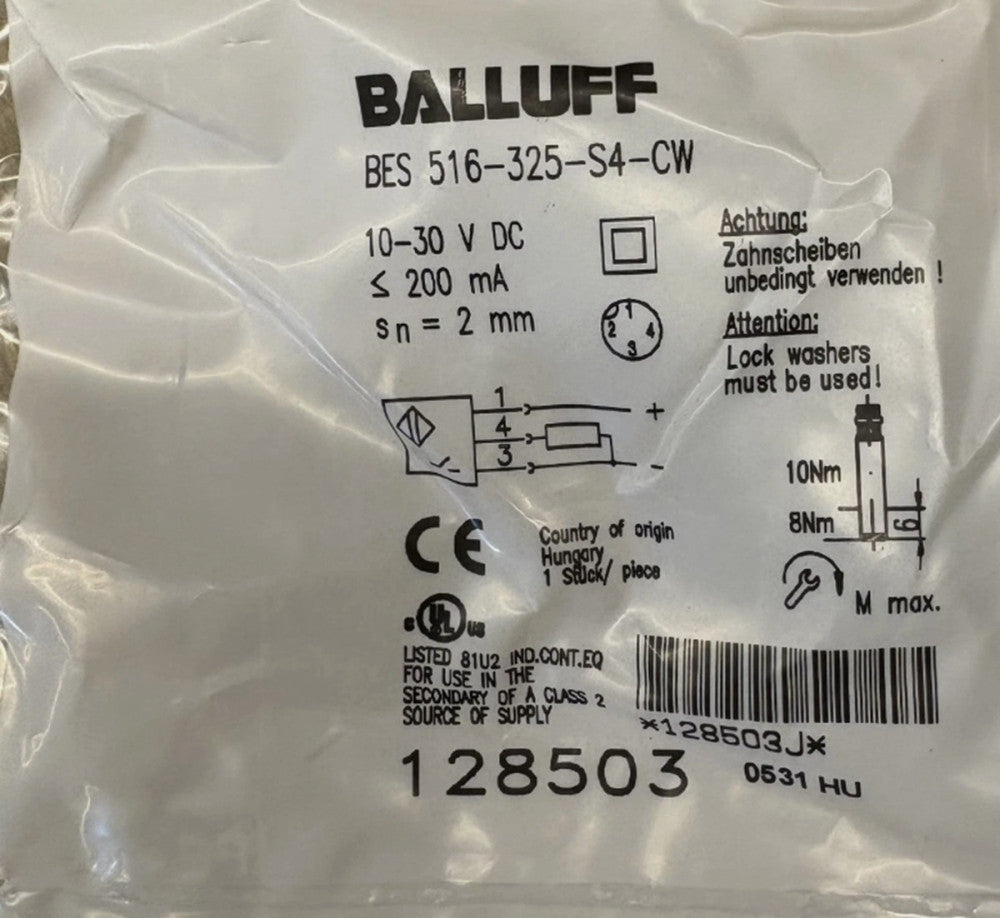 One Brand New BALLUFF BES516-325-S4-CW Proximity Switch Sensor