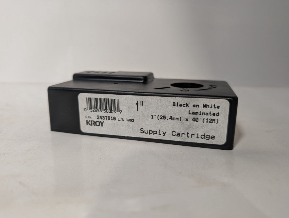 Kroy P/N 2437916 Industrial Supply Cartridge Black on White Lam, 1"x40' As Shown