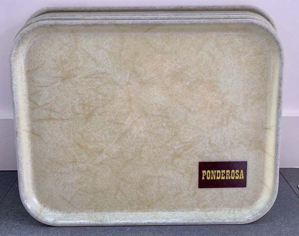 Set of 2 Vintage Ponderosa Steakhouse Fiberglass Trays SiLite Chicago 20x15