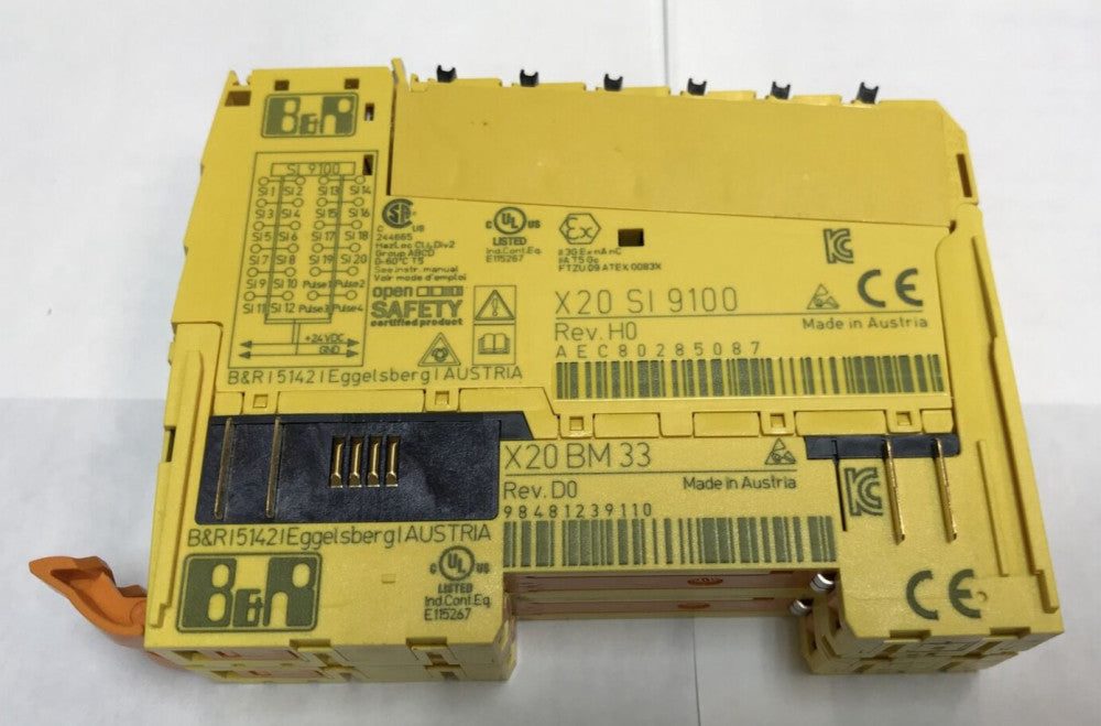 B&R X20SI9100 Safety Digital Mixed I/O Slice Module with X20BM33 Base