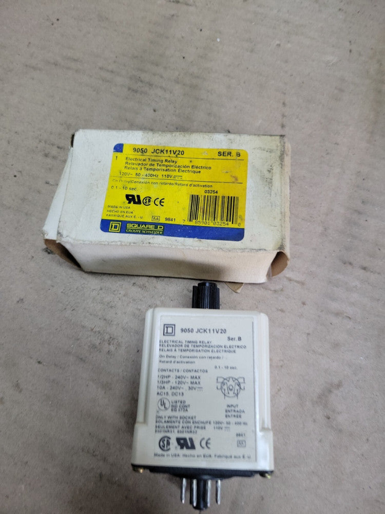 New! Square D 9050JCK11V20 Electrical Timing Relay
