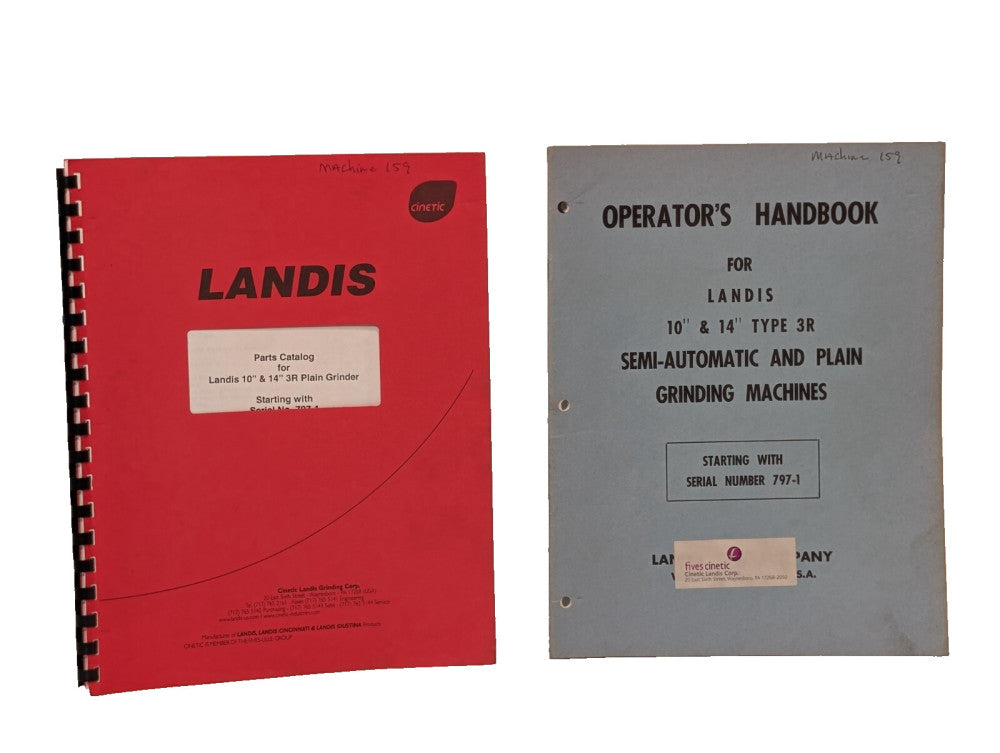 Landis 10" & 14" 3R Plain Grinding Machine Parts Catalog and Operator Handbook