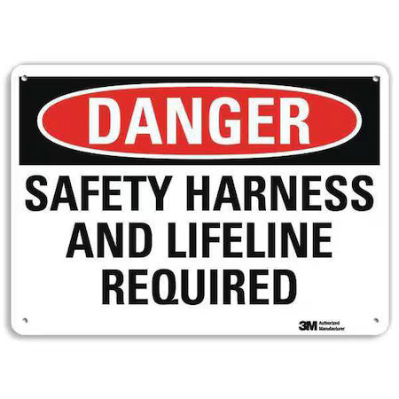 Lyle U3-1971-Ra_10X7 Danger Sign,4 Hole Mount,10In W X 7In H, U3-1971-Ra_10X7