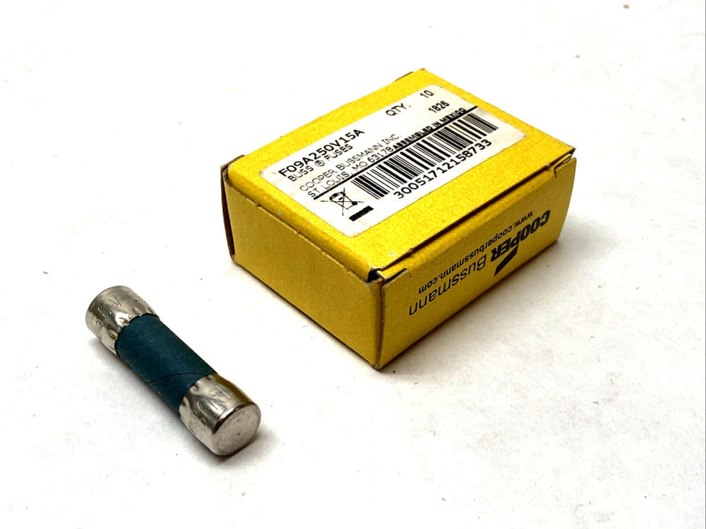 Cooper Bussmann F09A250V15A Electrical Fuses 250V 15A BOX OF 10