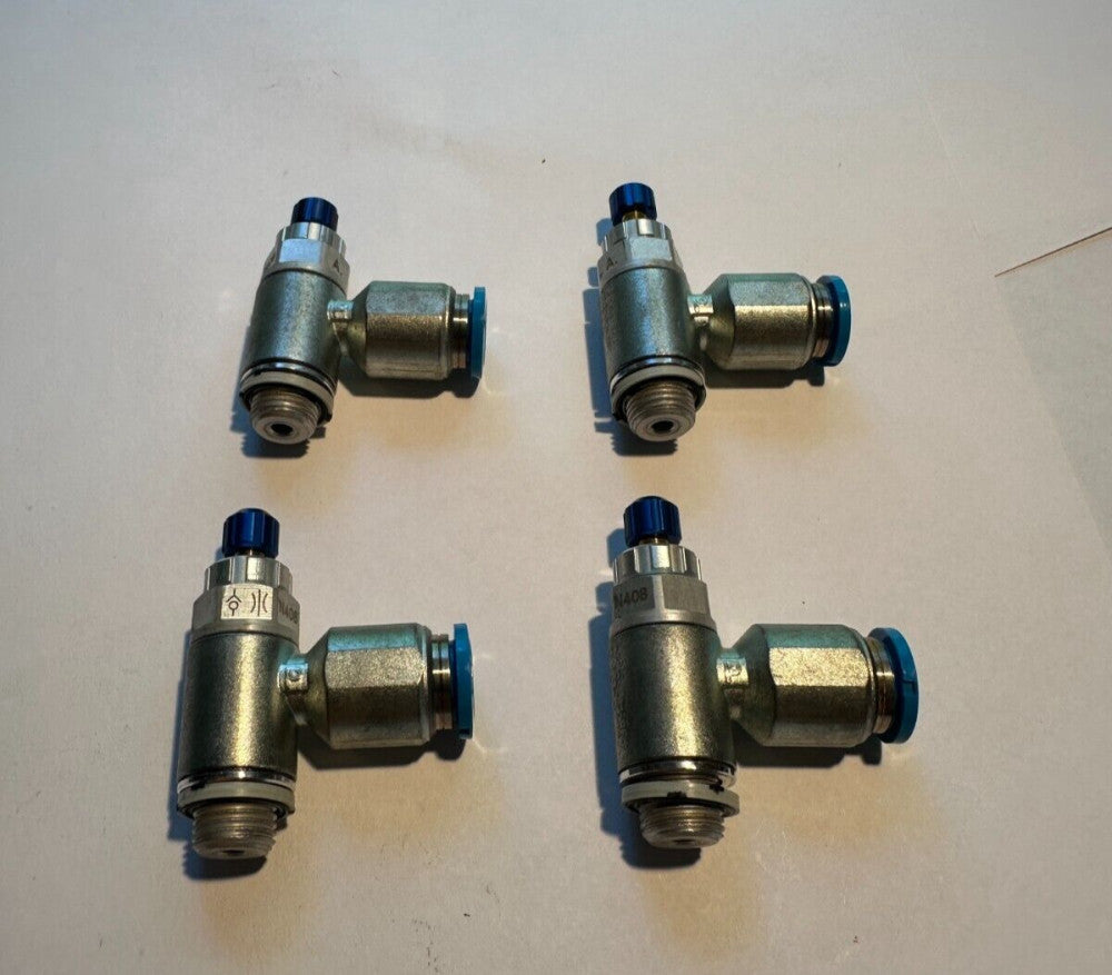 Festo GRLA-1/8-QS8-RS-D One Way Flow Control Valve 1/4 NPT x 8mm Tube (Lot of 4)