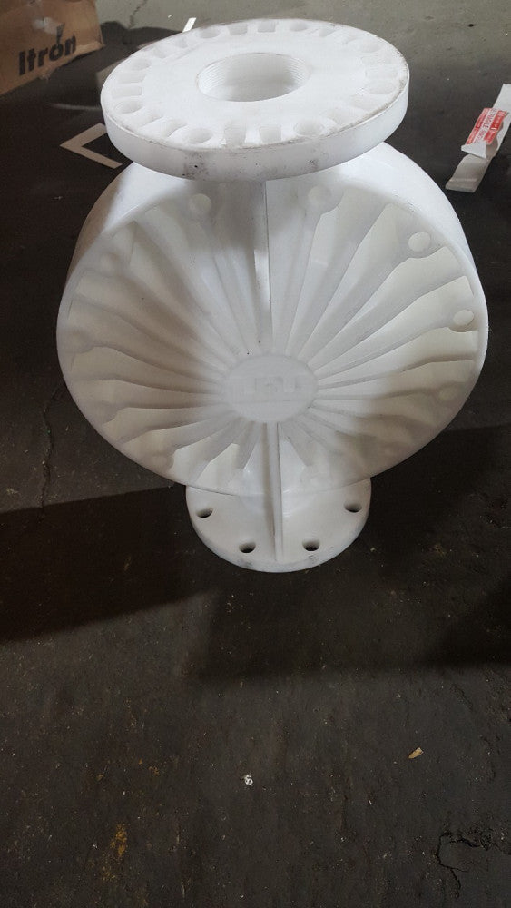 INDUSTRIAL PLASTIC PUMP COVER / HOUSING 2-3/4" I.D., LARGE HOLE 12-1/2" I.D.