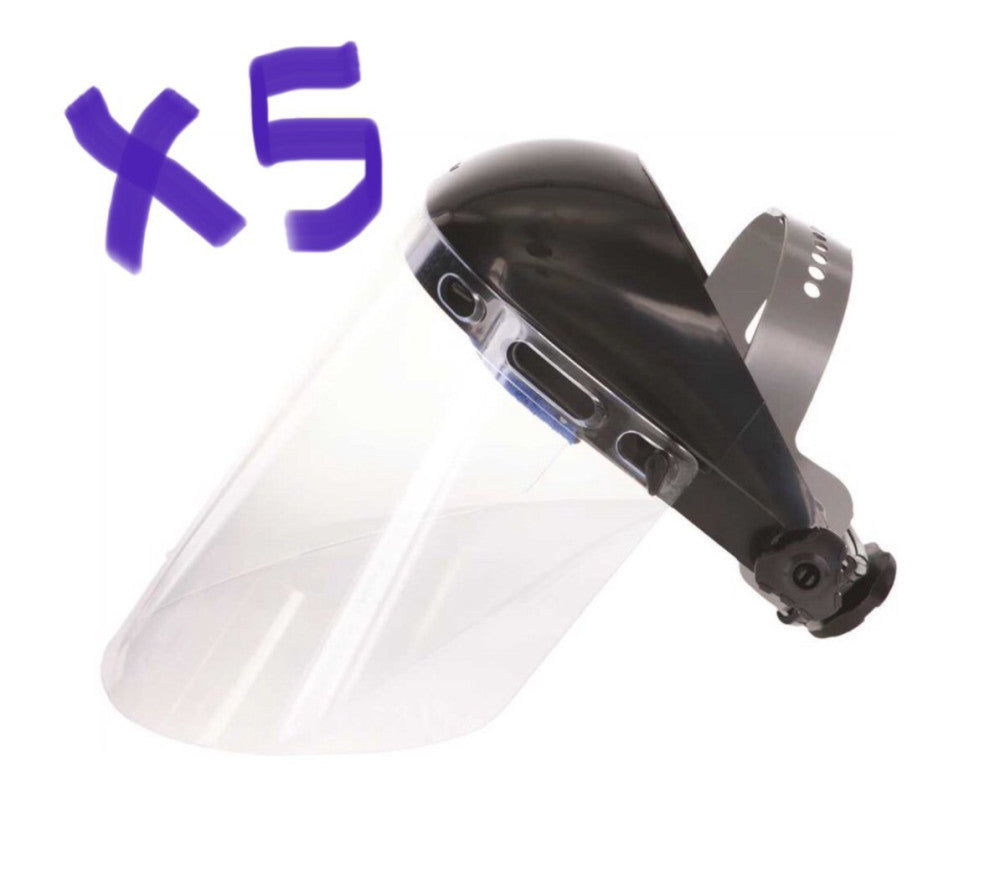 (Box of 5) BULLARD Full Face Protection Faceshield HHFS880PM Rachet Adjustable