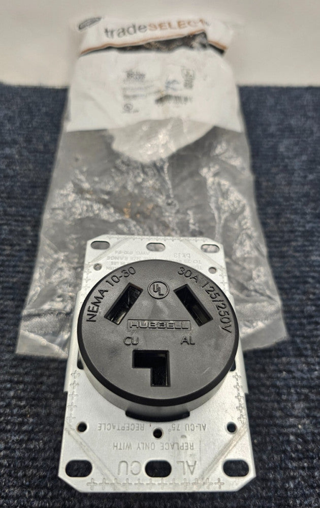 (QTY 5) Hubbell tradeSELECT RR330F Range and Dryer Power Receptacle 30A 125/250V