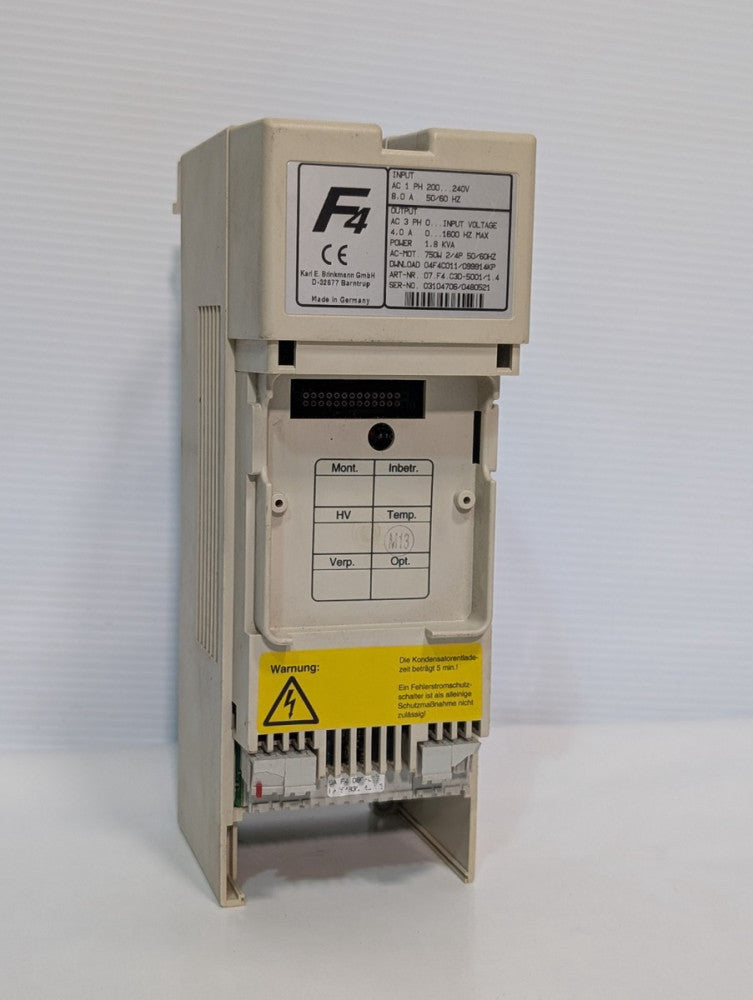 Karl E. Brinkmann, KEB, 07.F4.C3D-5001/1.4 F4 Frequency Inverter 1-Phase, 240VAC