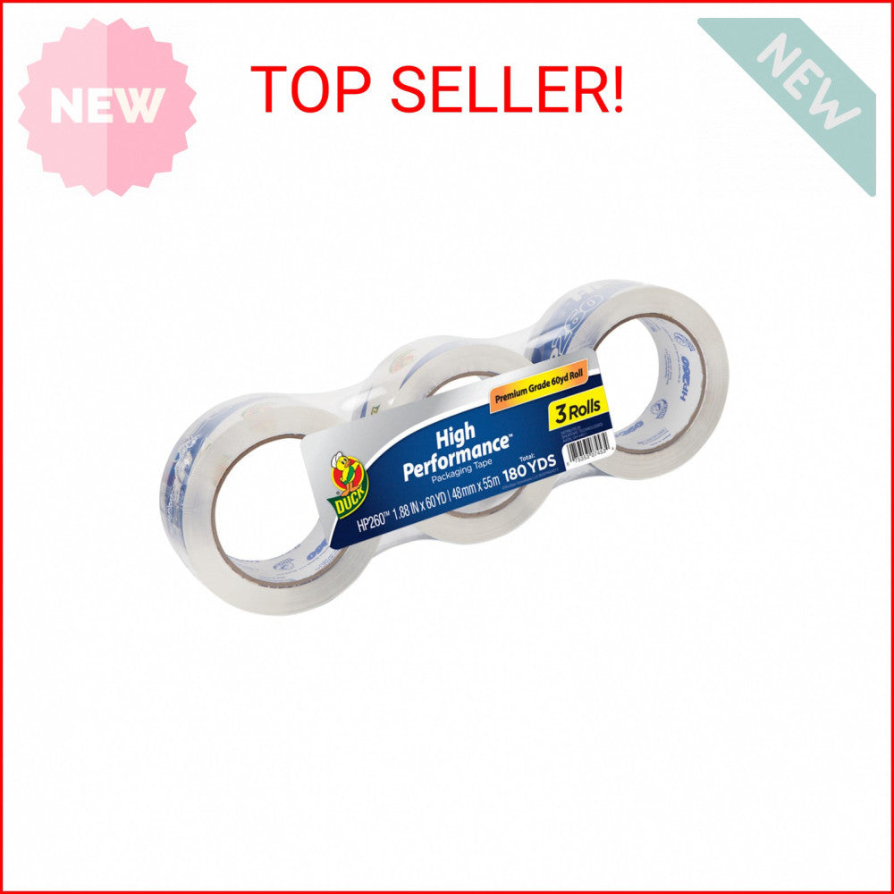 Duck HP260C03 Packing Tape Refill, 3 Rolls, 1.88 Inch x 60 Yard, Clear (655074)