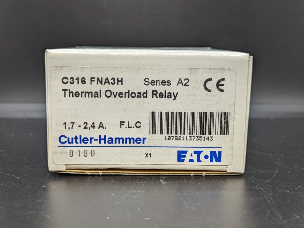 Cutler Hammer C316FNA3H Thermal Overload Relay 1.7-2.4A New in Box USA OBSOLETE