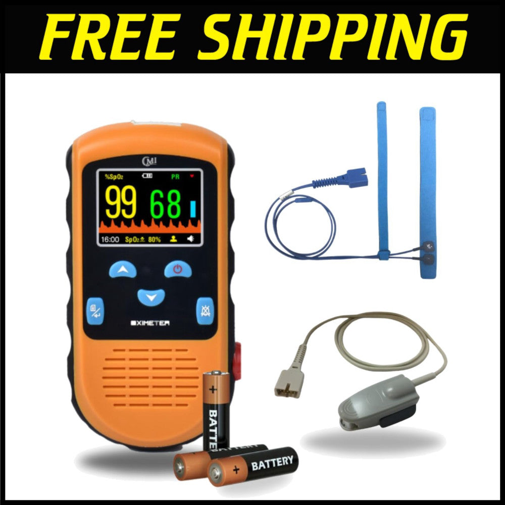 Battery Operated Pulse Oximeter for Infants and Adults - Carry Case Included
