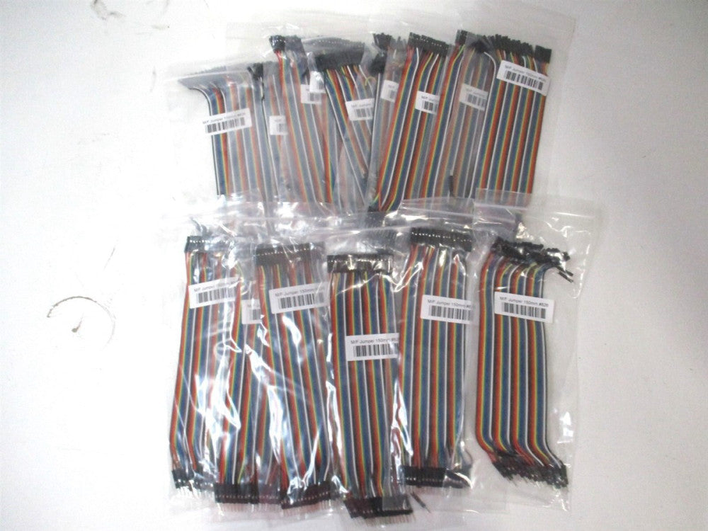 40 x 6" (150mm) 40-Pin Premium Female/Male 'Extension' Jumper Wires - Lot of 15