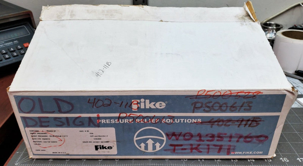Fike HOV BT Rupture Disc 8" 50.00 PSIG @ 212°F 316 TEF HASTC P500613 [B6S3]
