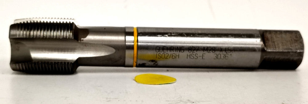 GUERING 4FL METRIC M28 X 1.5 TAPER TAP 30MM FLUTE LENGTH IS02/6H 30361 HSSE