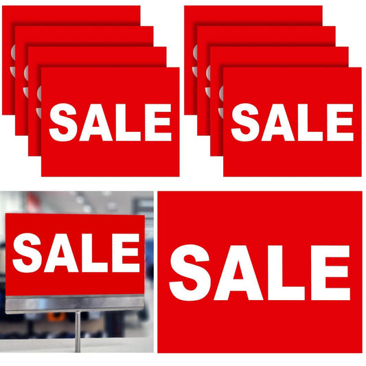 10 PCS 5.5 x 7 Inches Sale Signs for Retail Card Stock Sale Sign Red White Pr...