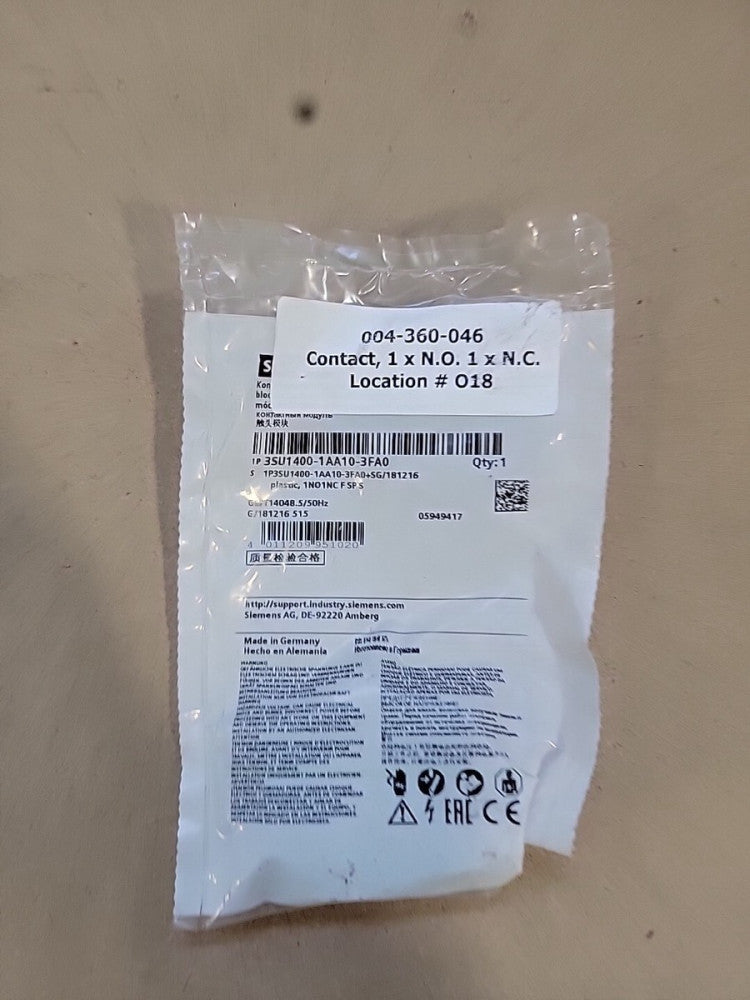 Siemens 3SU1400-1AA10-3FA0 Contact Module Block - NEW Surplus!