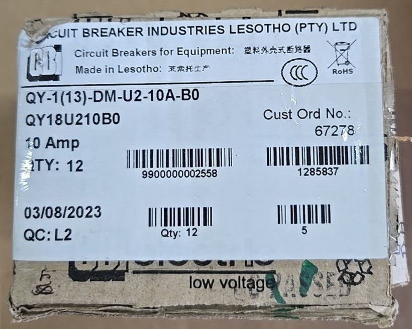 CBI Box of 12 QY18U210B0 10AMP 1P