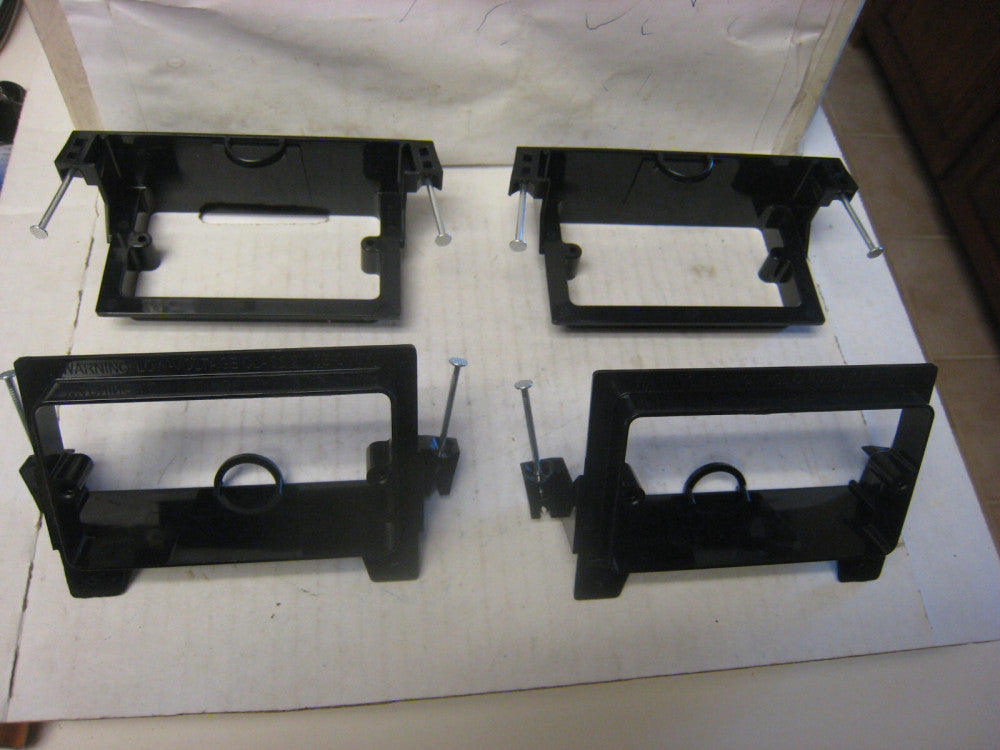 4 pc Arlington LVN1 Low Voltage Mounting Bracket W/ Nails, 1-Gang, Black, 4-pack