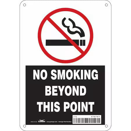 Condor 474F87 Safety Sign, 10" H, 7 In W,  Horizontal Rectangle, English, 474F87
