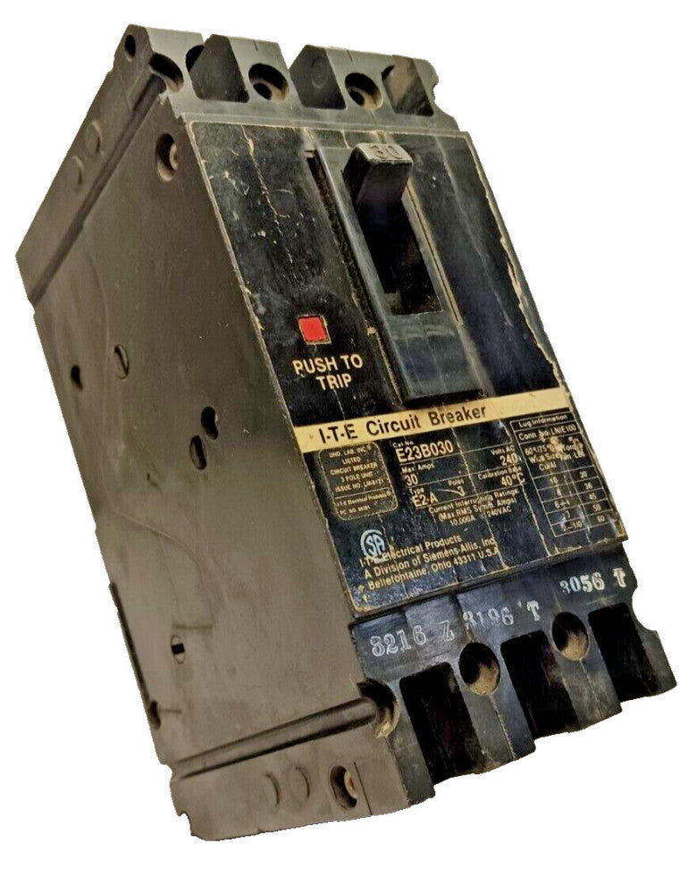 SIEMENS I-T-E 30 AMP CIRCUIT BREAKER 3 POLE  E23B030