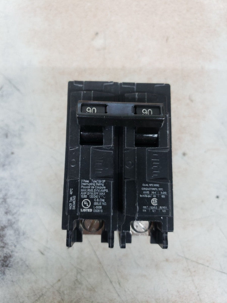 1) NEW Siemens Q290 2 Pole 90 Amp 120 240V AC Type QP 10K Plug On