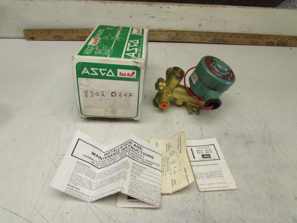 ASCO 8302D24F , SOLENOID VALVE, 1/8", 20 W ,120V ,BRASS BODY , NIB! MAKE OFFER! 