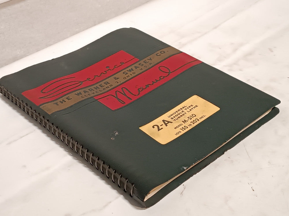 Warner & Swasey M510 2A Universal Saddle Type Turret Lathe Service Manual