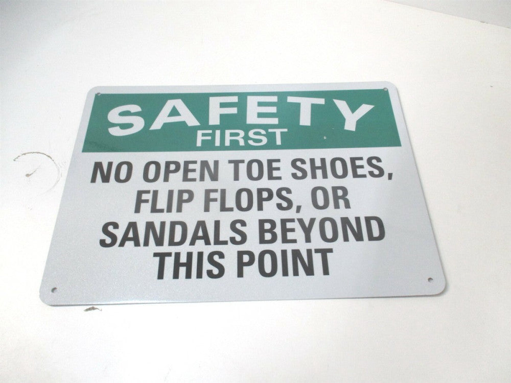 Lyle (U7-1221-RA_14X10) 10" x 14" No Open Toe Shoes, Flip Flops, Or Sandals Sign