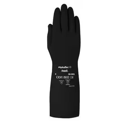 Ansell 38001 Alphatec(R) 38-001 Chemical Resistant Gloves, Butyl, 14 In L, 14